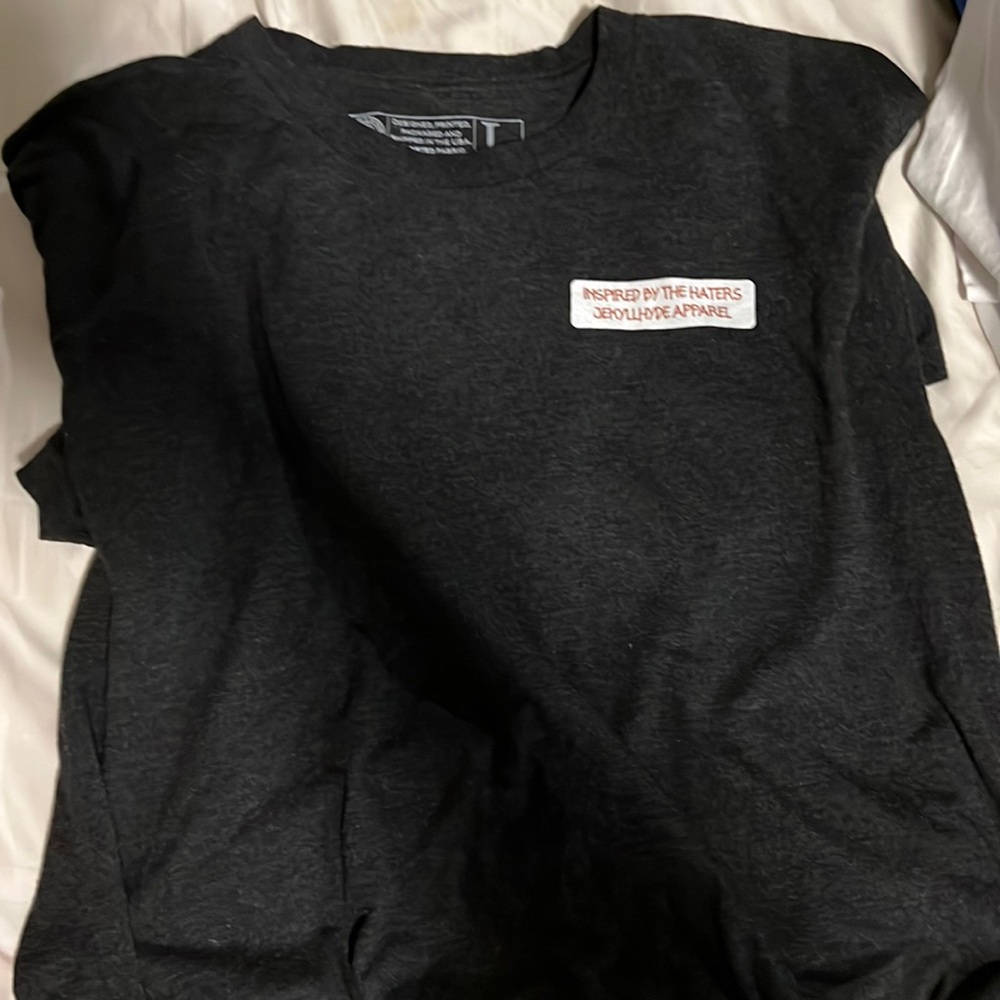 JekyllHyde Heather gray L tee. Good condition. Gym. Athletic fit
